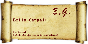 Bolla Gergely névjegykártya